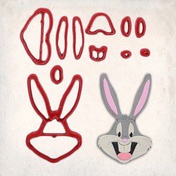 Bugs Bunny Head Detailed Cookie Cutter Set 11 pcs #RP12038