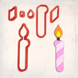 Candle Number 1 Detailed Cookie Cutter Set 6 pcs #RP12309