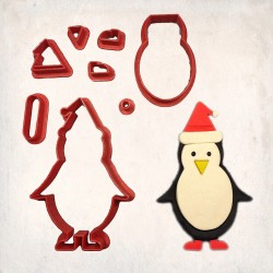 Christmas Penguin Detailed Cookie Cutter Set 8 pcs #RP12055