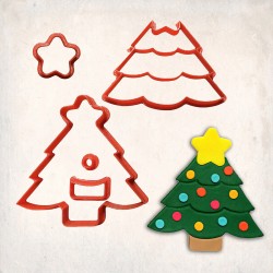 Christmas Tree Detailed Cookie Cutter Set 5 pcs #RP12056