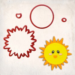Cute Sun Detailed Cookie Cutter Set 4 pcs #RP12065