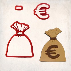 Euro Money Bag Detailed Cookie Cutter Set 3 pcs #RP12085