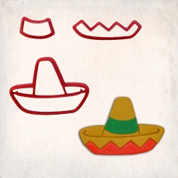 Mariachi Hat Detailed Cookie Cutter Set 3 pcs #RP12150