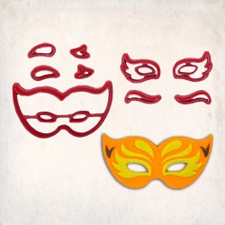 Masquerade Mask Detailed Cookie Cutter Set 9 pcs #RP12152
