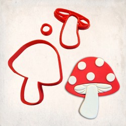 Mushroom Detailed Cookie Cutter Set 3 pcs #RP12172
