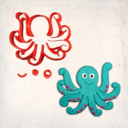 Octopus Detailed Cookie Cutter Set 4 pcs #RP12175