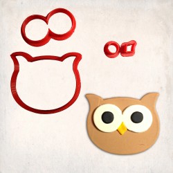 Owl Face Detailed Cookie Cutter Set 4 pcs #RP12179