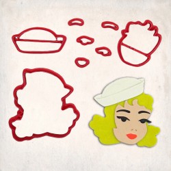 Pin Up Sailor Girl Detailed Cookie Cutter Set 8 pcs #RP12189