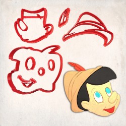 Pinocchio Detailed Cookie Cutter Set 8 pcs #RP12193
