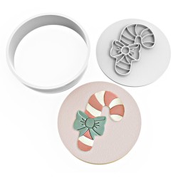 Cookie Cutter and Stamp Set - Candy Cane with Bow #RP21209