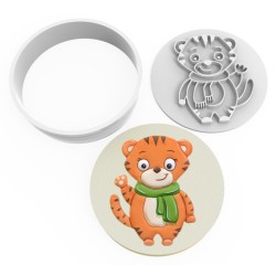 Cookie Cutter and Stamp Set - Cat with Scarf #RP21215