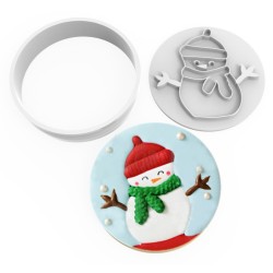 Cookie Cutter and Stamp Set - Snowman #RP21219