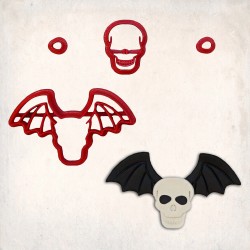 Skull with Wings Detailed Cookie Cutter Set 4 pcs #RP12235