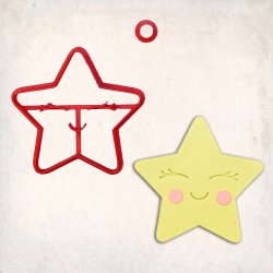 Smiling Star Detailed Cookie Cutter Set 2 pcs #RP12237