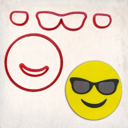 Sunglasses Emoji Detailed Cookie Cutter Set 5 pcs #RP12258