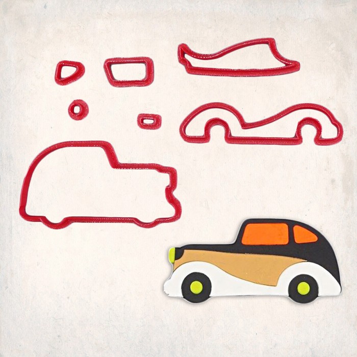 Vintage Car Detailed Cookie Cutter Set 7 pcs #RP12293