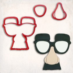 Funny Glasses Detailed Cookie Cutter Set 3 pcs #RP12816