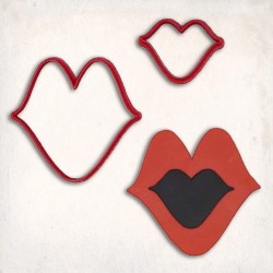 Lips Detailed Cookie Cutter Set 2 pcs #RP12828