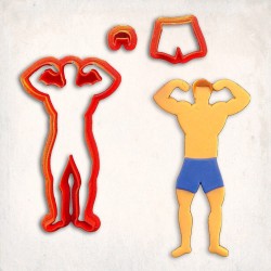 Male Athlete Detailed Cookie Cutter Set 3 pcs #RP12819