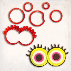 Monster Eyes-2 Detailed Cookie Cutter Set 6 pcs #RP12805