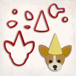 Birthday Dog-2 Detailed Cookie Cutter Set 8 pcs #RP12875