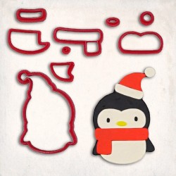 Christmas Penguin Detailed Cookie Cutter Set 9 pcs #RP12891