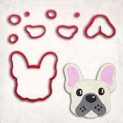 French Bulldog Detailed Cookie Cutter Set 9 pcs #RP12899