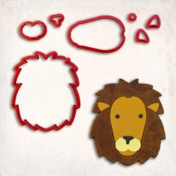 Lion Face Detailed Cookie Cutter Set 7 pcs #RP12915