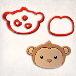 Monkey Face Detailed Cookie Cutter Set 5 pcs #RP12916