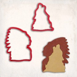 Native American Wolf Detailed Cookie Cutter Set 2 pcs #RP12919