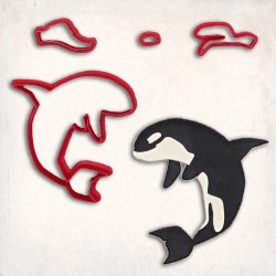 Orca Whale Detailed Cookie Cutter Set 4 pcs #RP12921