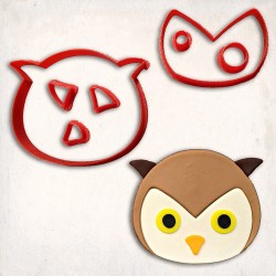 Owl Face Detailed Cookie Cutter Set 7 pcs #RP12922