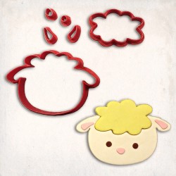 Sheep Face Detailed Cookie Cutter Set 6 pcs #RP12938