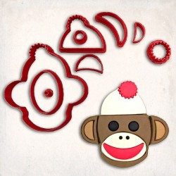 Monkey Face Detailed Cookie Cutter Set 9 pcs #RP12939