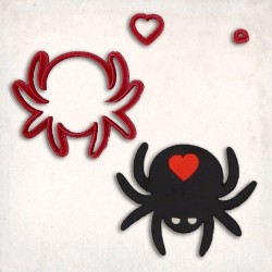  Spider Heart Detailed Cookie Cutter Set 3 pcs #RP12940