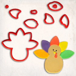 Turkey Detailed Cookie Cutter Set 8 pcs #RP12947