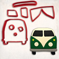 VW Bus Detailed Cookie Cutter Set 8 pcs