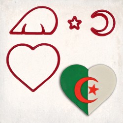 Algeria Flag Detailed Cookie Cutter Set 4 pcs