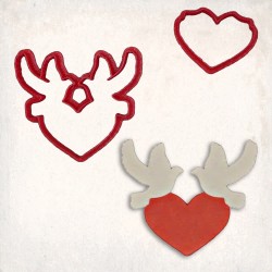 Doves with Heart Cookie Cutter Set 2 pcs