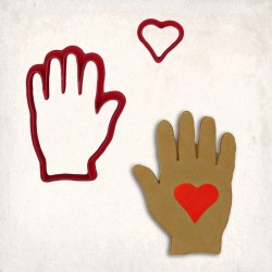 Hand with Heart Cookie Cutter Set 2 pcs