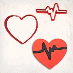 Heart Beat Cookie Cutter Set 2 pcs