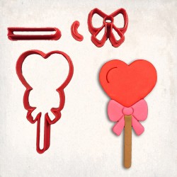 Heart Sucker Detailed Cookie Cutter Set 4 pcs