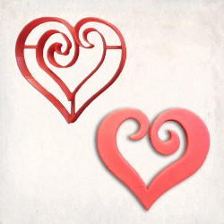 Heart Swirled Cookie Cutter Set 2 pcs