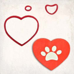 Paw Heart 2 Detailed Cookie Cutter Set 3 pcs