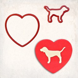 Pink Dog Cookie Cutter Set 2 pcs