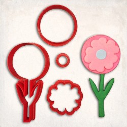 Flower-4 Detailed Cookie Cutter Set 4 pcs