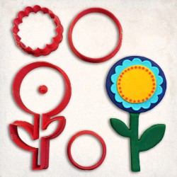 Flower-5 Detailed Cookie Cutter Set 5 pcs