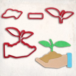 Plant in Hand Detailed Cookie Cutter Set 4 pcs