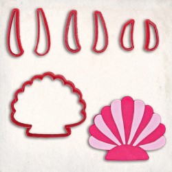 Seashell Detailed Cookie Cutter Set 7 pcs