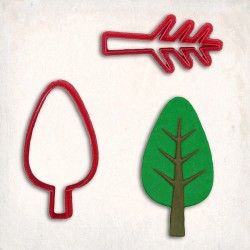 Tree-2 Detailed Cookie Cutter Set 2 pcs